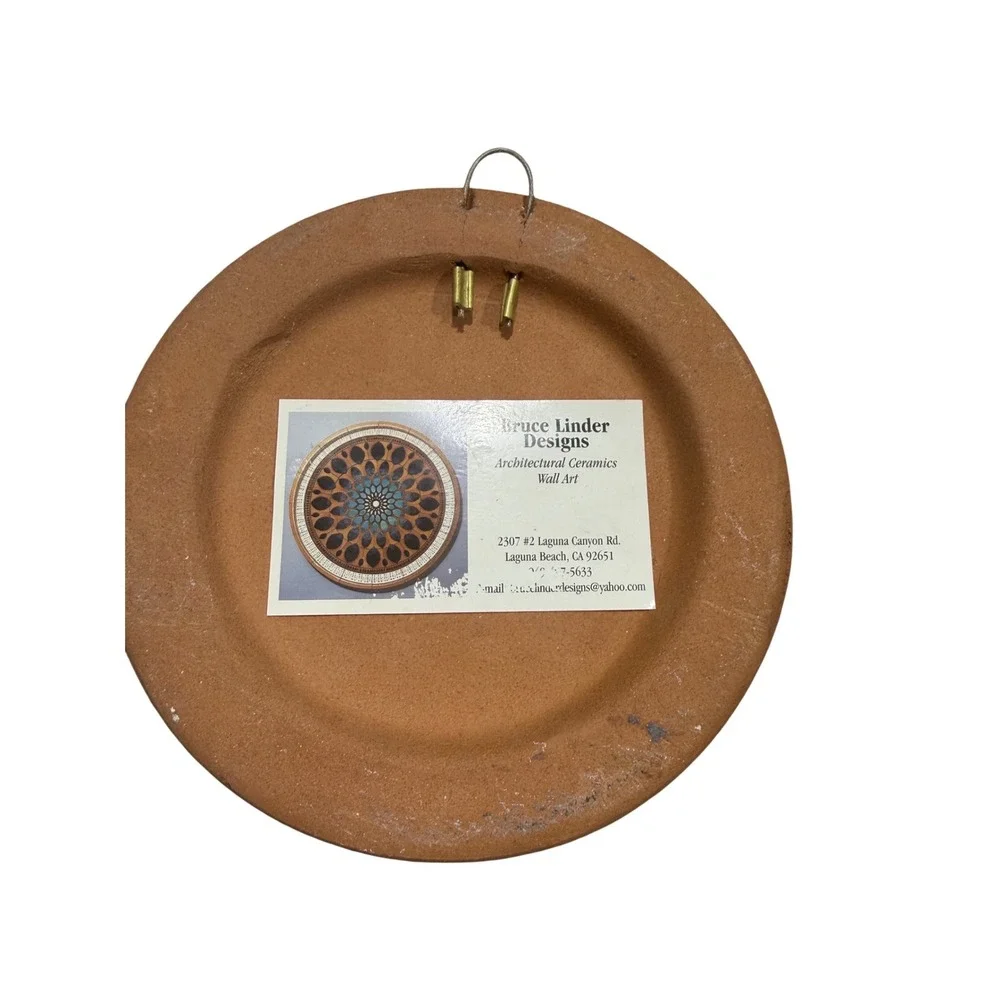 Bruce Linder Designs Quail Cactus Ceramic Wall Art Plaque Laguna Beach Pottery